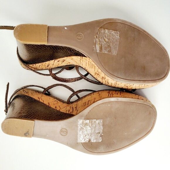 Bakers Womens Cappuccino Wedge Sandals Size 9 GUC - Picture 4 of 7